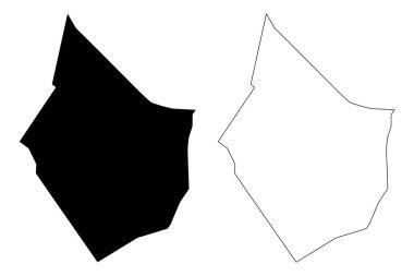 Deyr ez-Zor Valiliği (Suriye, Suriye Arap Cumhuriyeti) harita vektör illüstrasyon, karalama kroki Deir ez-Zor ma