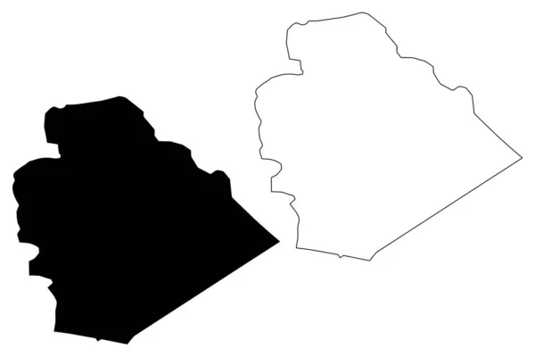As-Suwayda Valiliği (Suriye, Suriye Arap Cumhuriyeti Valileri) harita vektör illüstrasyon, karalama kroki As-Suwayda ma — Stok Vektör