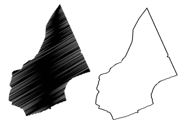 Al Mahrah Governorate (Gubernatorstwo Jemenu, Republika Jemenu) mapa wektorowa mapy, szkic bazgrołów Mahra ma — Wektor stockowy