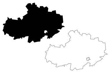 Akmola Bölgesi (Kazakistan Cumhuriyeti, Kazakistan Bölgeleri) harita vektör illüstrasyon, karalama kroki Aktobe ma