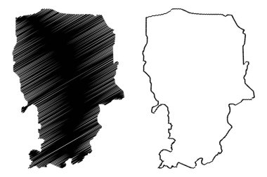 Amran Valiliği (Yemen Valiliği, Yemen Cumhuriyeti) harita vektör illüstrasyon, karalama kroki 'Amran ma