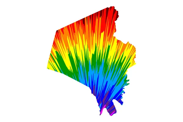 Ciudad de Lexington (Estados Unidos de América, EE.UU., EE.UU., EE.UU., ciudades de Estados Unidos, EE.UU. ciudad) - mapa está diseñado arco iris patrón colorido abstracto, Ciudad de Lexington mapa hecho de explosión de color , — Archivo Imágenes Vectoriales