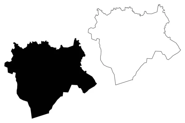 Região de Aktobe (República do Cazaquistão, Regiões do Cazaquistão) mapa ilustração vetorial, rabisco esboço Aktobe ma —  Vetores de Stock