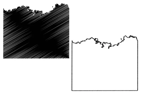 캐스 카운티, 텍사스 (텍사스, 미국, 미국, 미국) 지도 벡터 일러스트레이션, 낙서 스케치 카스지도 — 스톡 벡터