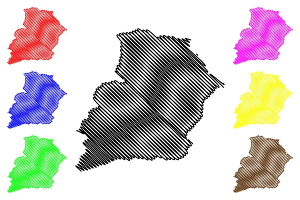 Provincia de Samangan (República Islámica de Afganistán, Provincias de Afganistán) mapa vector ilustración, boceto garabato Samangan ma — Archivo Imágenes Vectoriales