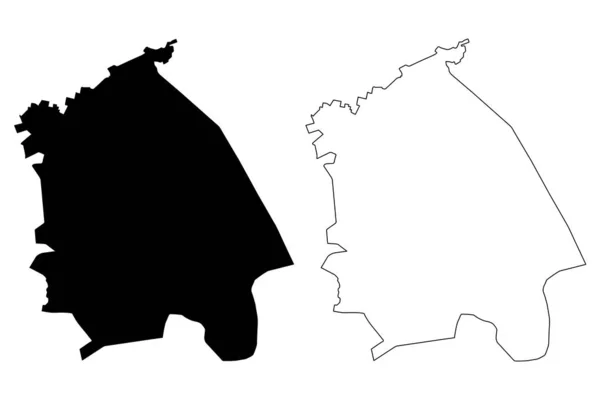 Pavlodar region (republik kasachstan, regionen kasachstan) kartenvektorillustration, kritzelskizze pavlodar ma — Stockvektor