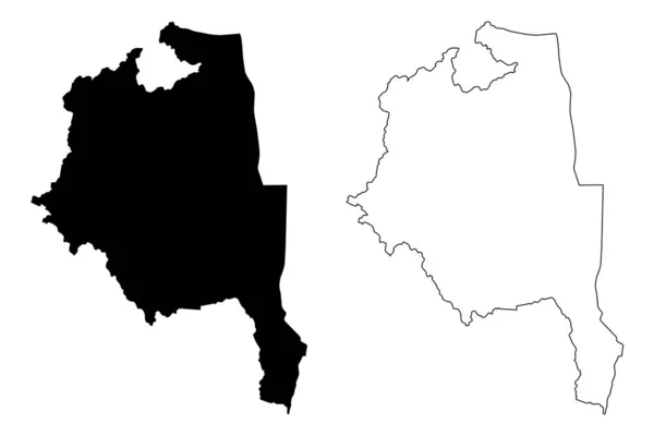 Regione Centrale Malawi (Repubblica del Malawi, Regioni del Malawi, Divisioni amministrative) mappa vettoriale illustrazione, scarabocchio Regione Centrale ma — Vettoriale Stock