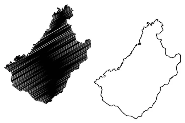 Provincie chagang (demokratické národy, Korejská lidová republika, Dprk, DPR Korea, provincie Severní Koreje) mapa vektorového obrázku, náčrtek Čatangdo mA — Stockový vektor