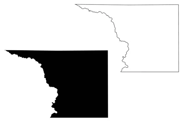 Crockett county, texas (counties in texas, vereinigte staaten von amerika, usa, uss., us) kartenvektorillustration, kritzelskizze crockett map — Stockvektor