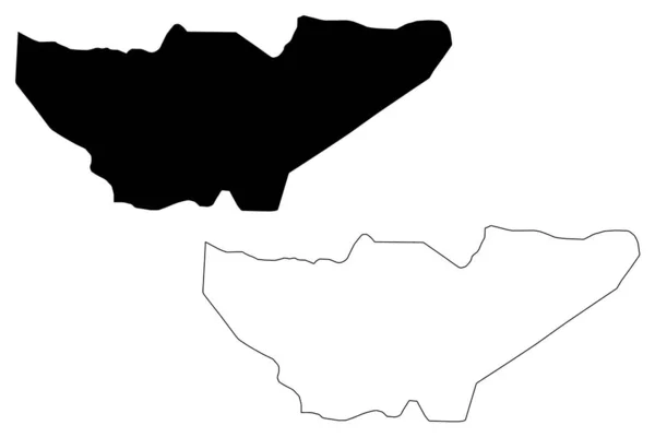 Baja Verapaz Bölümü (Guatemala Cumhuriyeti, Guatemala Bölümleri) harita vektör illüstrasyon, karalama kroki Baja Verapaz ma — Stok Vektör