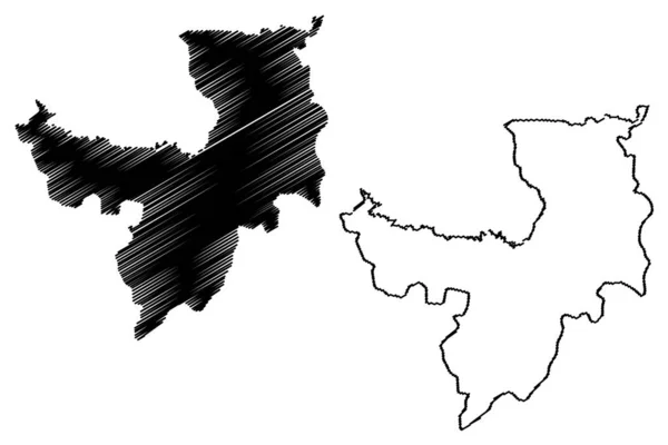 Ryanggang Province (Democratic Peoples Republic of Korea, DPRK, DPR Korea, Provinces of North Korea) map vector illustration, scribble sketch Ryanggangdo ma — Stock Vector