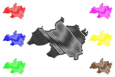 Bordj Bou Arreridj Eyaleti (Cezayir Eyaletleri, Cezayir Halk Demokratik Cumhuriyeti) harita vektör illüstrasyon, karalama kroki Bordj Bou Arreridj ma