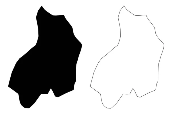 萨卡特佩克斯部（危地马拉共和国，危地马拉省）地图矢量插图，涂鸦素描萨卡特佩克斯马 — 图库矢量图片