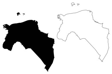 Groningen bölgesi (Hollanda, Holland) harita vektör illüstrasyon, karalama kroki Groningen Haritası