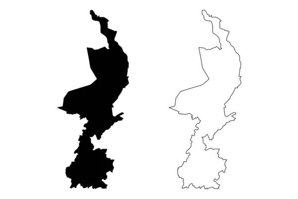 Limburg province (Kingdom of the Netherlands, Holland) mapa vector illustration, scribble sketch Limburg mapa — Archivo Imágenes Vectoriales