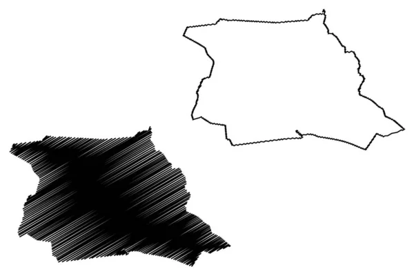 Abidjan (Costa de Marfil, República de Costa de Marfil) mapa vector ilustración, garabato boceto Distrito Autónomo de Abidjan ma — Archivo Imágenes Vectoriales