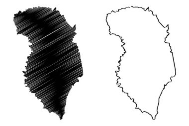 ZANZAN Ilçesi (Fildişi Sahili, Cote divoire Cumhuriyeti) harita vektör illüstrasyon, karalama kroki ZANZAN ma