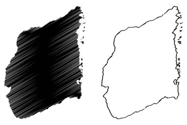 Cabo Delgado Eyaleti (Mozambik Ili, Mozambik Cumhuriyeti) harita vektör illüstrasyon, karalama çizimi (Istanbul)