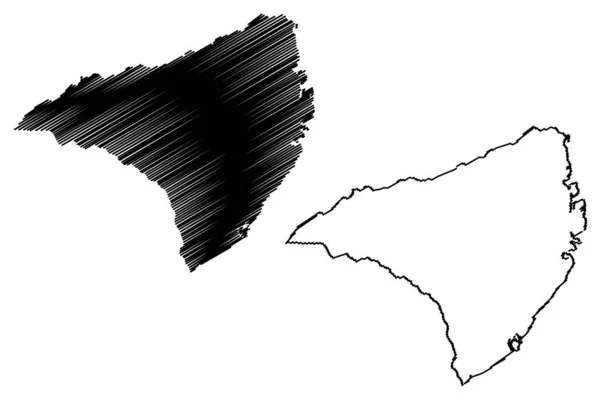 Provincia de Nampula (Provincias de Mozambique, República de Mozambique) mapa vector ilustración, boceto de garabato Nampula ma — Vector de stock