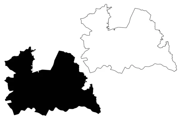 Província de Utrecht (Reino dos Países Baixos, Holanda) mapa ilustração vetorial, rabiscos esboço Utrecht mapa —  Vetores de Stock