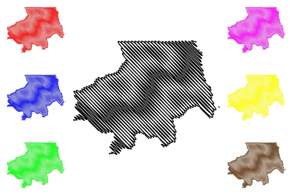 Провинция Уиге (провинция Ангола, Республика Ангола) векторная иллюстрация, каракули эскиз Уиге ма — стоковый вектор