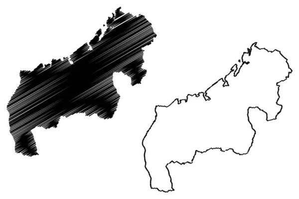 Province de Mahajanga (Provinces de Madagascar, République de Madagascar) illustration vectorielle de carte, croquis de gribouillis Mahajanga ma — Image vectorielle