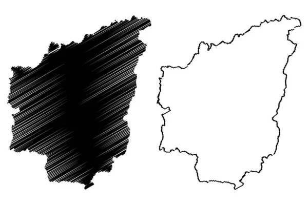 Okres Nantou (administrativní divize Tchaj-wanu, Čínské lidové republiky, ROC, hrabství) mapa vektorového obrázku, náčrtek Nantou mA — Stockový vektor