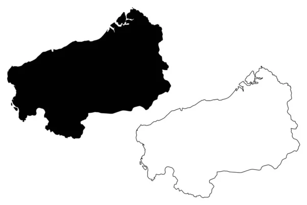 Esmeraldas Province (Republic of Ecuador, Province of Ecuador) mappa vettoriale illustrazione, abbozzo scarabocchio Esmeraldas ma — Vettoriale Stock