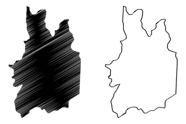 Uva Eyaleti, Sri Lanka (İdari bölünmeler, Sri Lanka Demokratik Sosyalist Cumhuriyeti, Seylan) harita vektör illüstrasyon, karalama kroki Uva ma — Stok Vektör