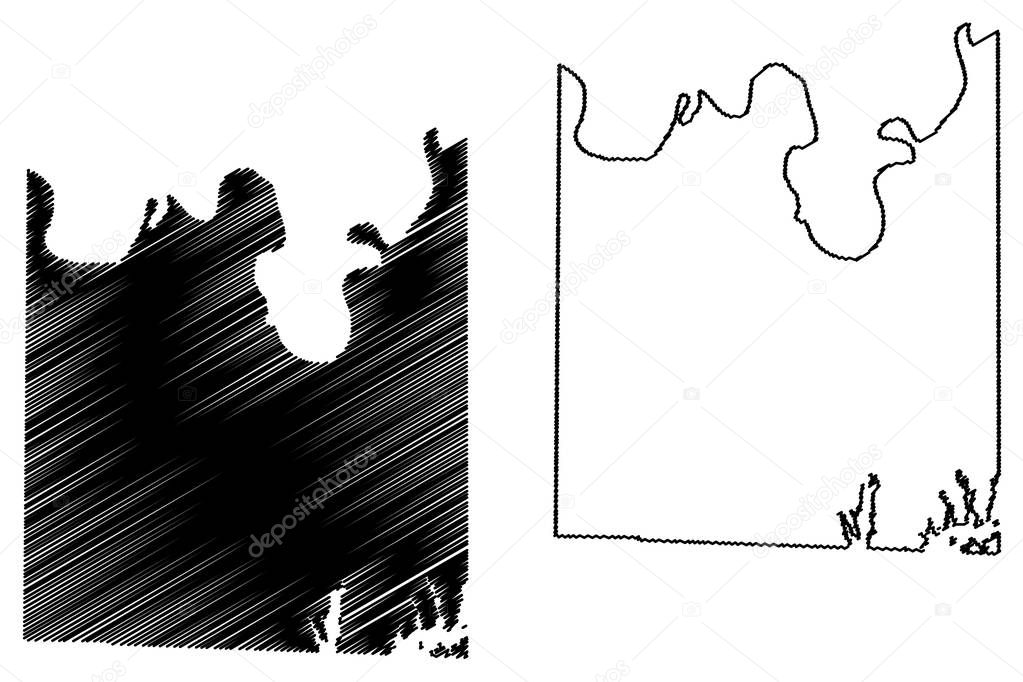 Cooke County, Texas (Counties in Texas, United States of America,USA, U.S., US) map vector illustration, scribble sketch Cooke map