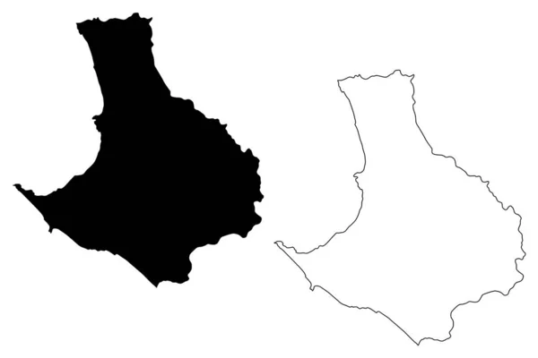 Provincia de Santa Elena (República del Ecuador, Provincias del Ecuador) mapa vector ilustración, boceto garabato Santa Elena ma — Vector de stock