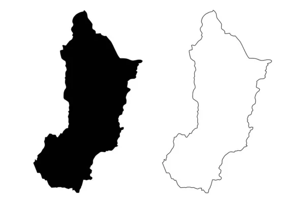 Zamora chinchipe provinz (republik ecuador, provinzen ecuador) kartenvektorillustration, kritzelskizze zamora-chinchipe karte — Stockvektor
