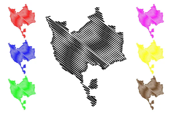 Makkah Region (Regions of Saudi Arabia, Kingdom of Saudi Arabia, KSA) map vector illustration, scribble sketch Mecca Region ma Vector Graphics