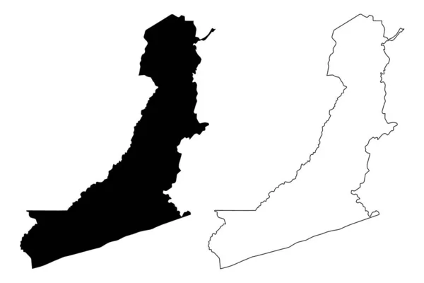 Östliche Provinz (Provinzen von Sambia, Republik von Sambia) Kartenvektorillustration, Kritzelskizze östliches ma — Stockvektor