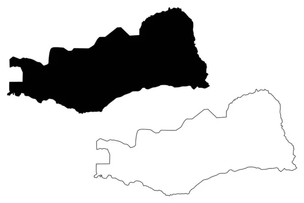 Província de Lusaka (províncias da Zâmbia, República da Zâmbia) mapa ilustração vetorial, esboço de rabiscos Lusaka ma —  Vetores de Stock