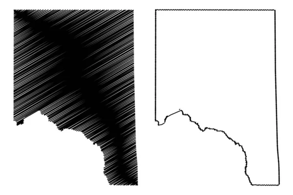 Crane County, Texas (Counties in Texas, United States of America, USA, U.S., US) mapa vector illustration, scribble sketch Crane map — Vector de stock