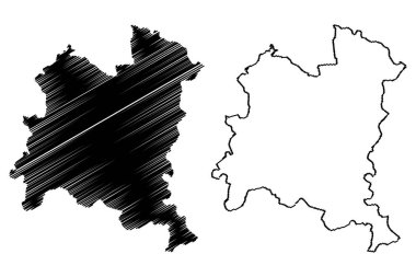 Boucle du Mouhoun Bölgesi (Burkina Faso Bölgeleri, Burkina Faso) harita vektör illüstrasyon, karalama kroki Boucle du Mouhoun ma