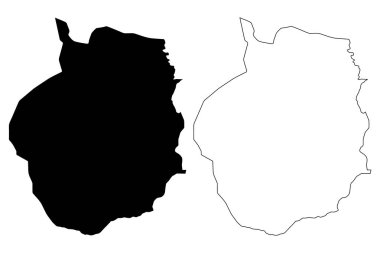 Kampong Chhnang Eyaleti (Kamboçya Krallığı, Kampuchea, Kamboçya Iller) harita vektör illüstrasyon, karalama kroki Kampong Chhnang ma