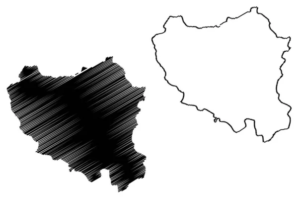 Región Centro-Norte (Regiones de Burkina Faso, Burkina Faso) mapa vector ilustración, boceto de garabato Centro Nord ma — Vector de stock