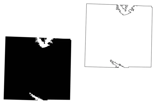 Condado de Denton, Texas (condados de Texas, Estados Unidos de América, EE.UU., EE.UU., EE.UU.) mapa vector ilustración, garabato bosquejo mapa de Denton — Vector de stock