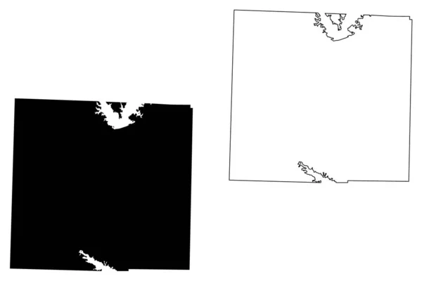 덴턴 카운티, 텍사스 (텍사스, 미국, 미국, 미국) 지도 벡터 일러스트레이션, 낙서 스케치 덴턴지도 — 스톡 벡터