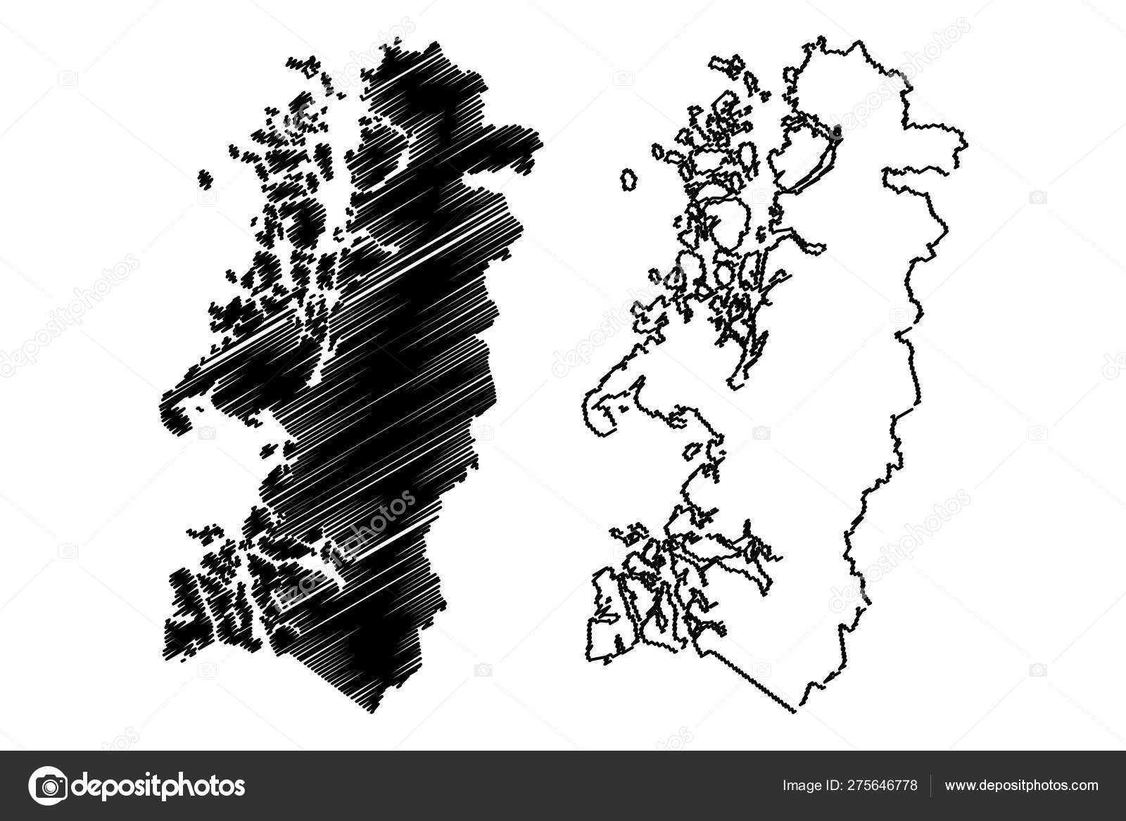 Aysen Del General Carlos Ibanez Del Campo Region Republic Of Chile Administrative Divisions Of Chile Map Vector Illustration Scribble Sketch Aysen Or Aisen Ma Stock Vector C Danler