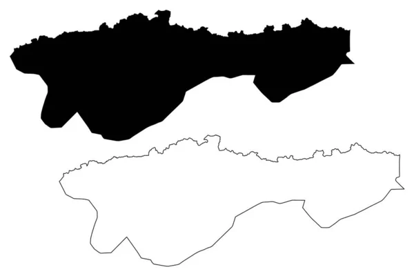 Oddar Meanchey Eyaleti (Kamboçya Krallığı, Kampuchea, Kamboçya Iller) harita vektör illüstrasyon, karalama kroki Oddar Meanchey ma — Stok Vektör