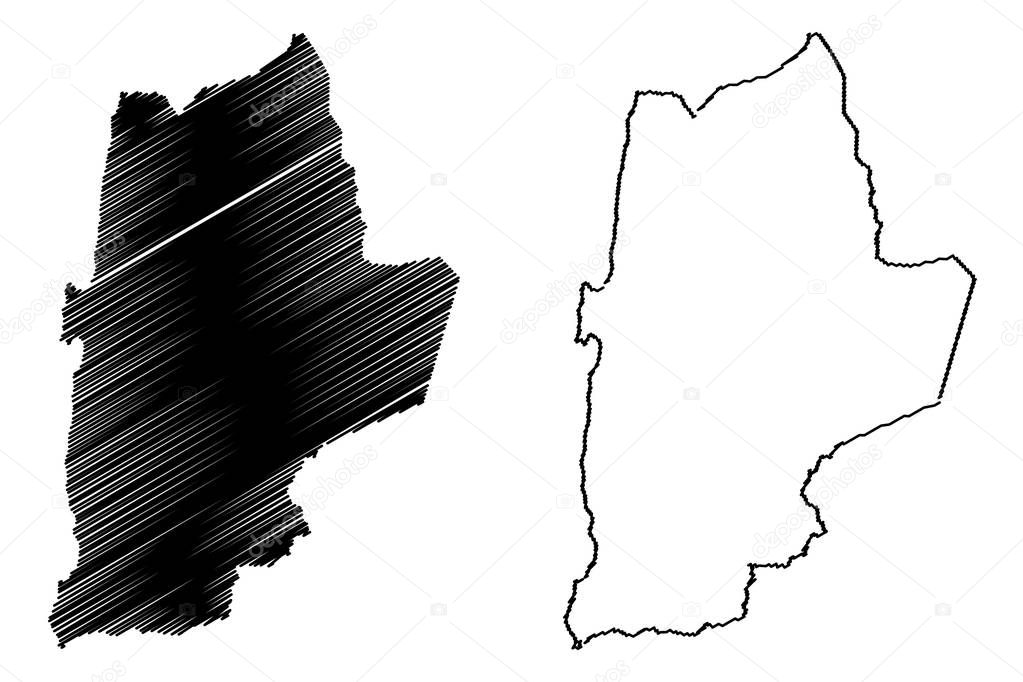 Antofagasta Region (Republic of Chile, Administrative divisions of Chile) map vector illustration, scribble sketch Antofagasta ma