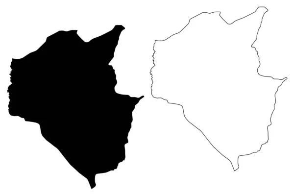 暹粒省(柬埔寨王国,柬埔寨省,柬埔寨省)地图矢量插图,涂鸦素描暹粒地图 — 图库矢量图片