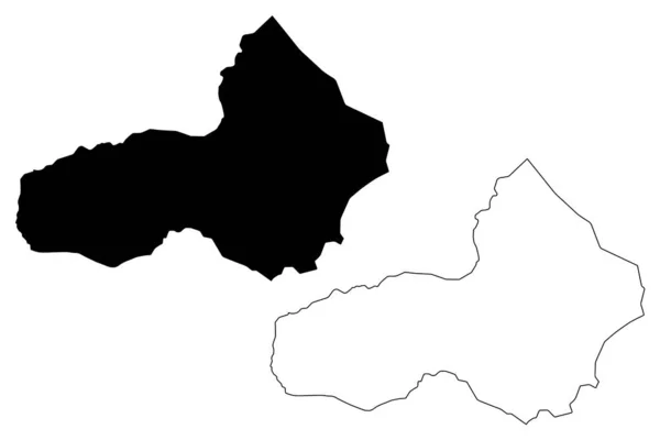 プルサット州(カンボジア王国、カンボジア、カンプチェア、カンボジアの州)地図ベクトルイラスト、落書きスケッチパーサットマップ — ストックベクタ