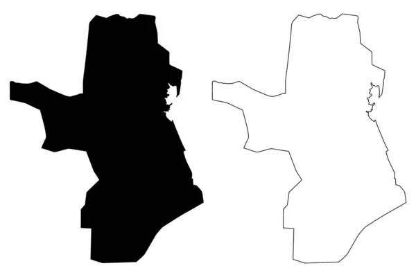 Takeo省(柬埔寨王国,柬埔寨省,柬埔寨省)地图矢量插图,涂鸦素描Takeo地图 — 图库矢量图片