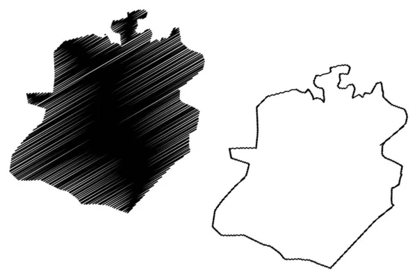 Region Bamako (oblasti Mali, Mali) mapka vektorového obrázku, náčrtek, obrázek Bamako Capital District mA — Stockový vektor