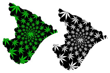 Sergipe (Brezilya Bölgesi, Federe devlet, Brezilya Federative Cumhuriyeti) harita esrar yaprağı yeşil ve siyah, Sergipe harita esrar (marihuana, Thc) foliag yapılmış tasarlanmıştır