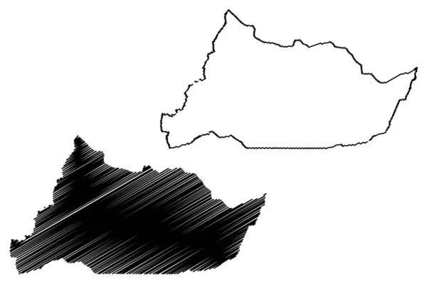 Regione di Adamawa (Regioni del Camerun, Repubblica del Camerun) mappa vettoriale illustrazione, scarabocchio Adamawa ma — Vettoriale Stock